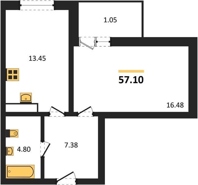 1-Bedroom Apartment in Central (Gamma) Complex, Anapa