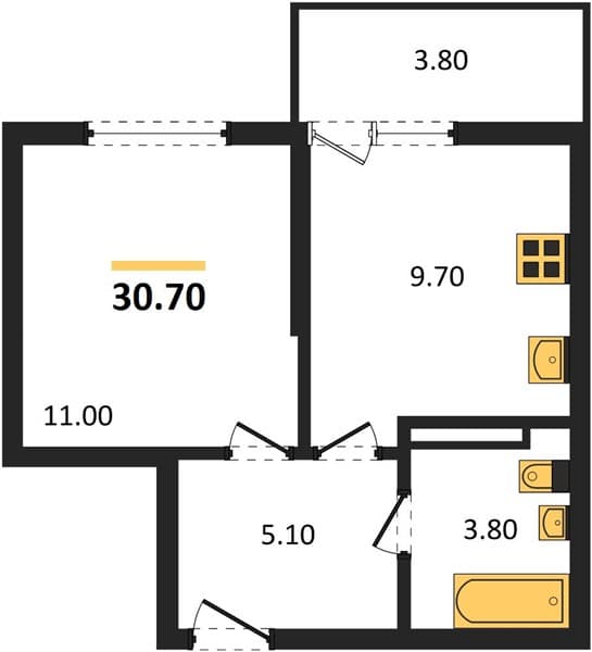 Studio Apartment in Lestoriya, Sochi