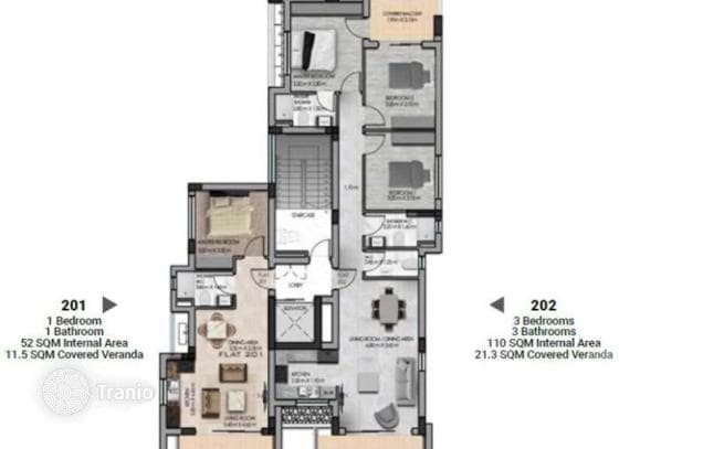 1-комнатная квартира 52 м² в городе Ларнаке, Кипр, фото 5
