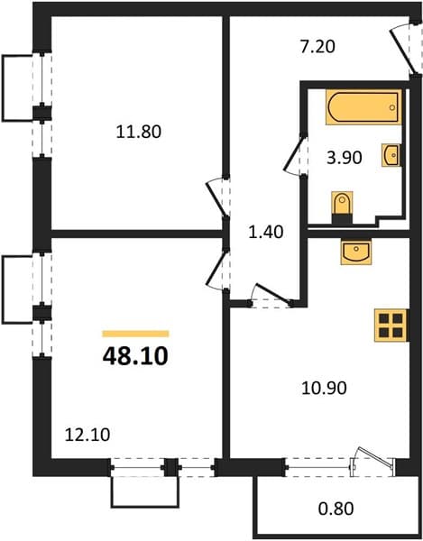 1-Bedroom Apartment with Sea View in Novorossiysk