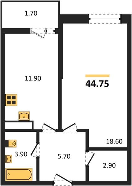 1-Bedroom Apartment in Anapa