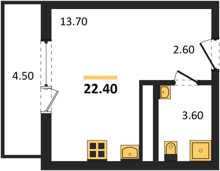 Studio Apartment in Oblaka-3, Novorossiysk
