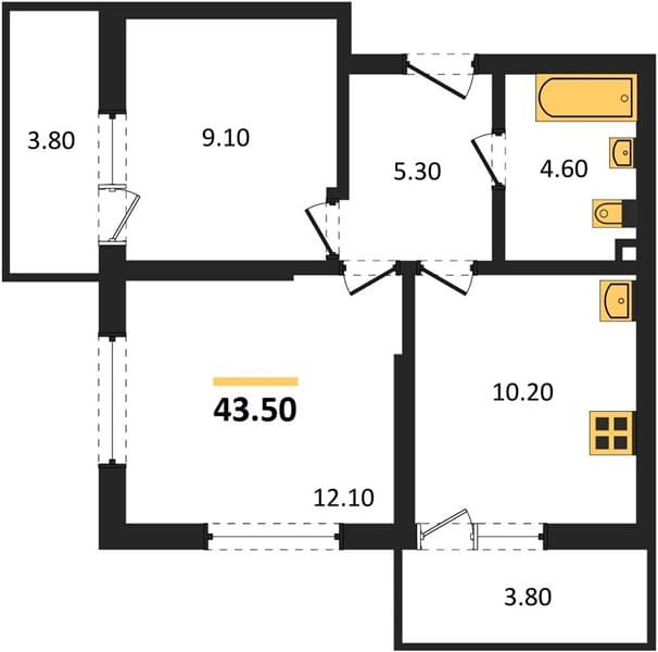 1-Bedroom Apartment in Flora, Sochi