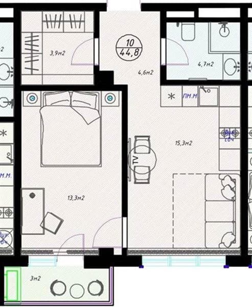 1-Bedroom Apartment in Olivia, Sochi