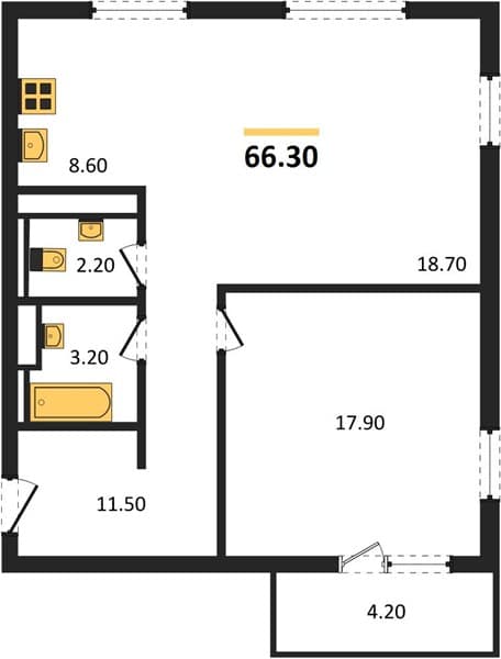 1-Bedroom Apartment in LeePrime Residence Polyana Sochi, Esto-Sadok, Sochi
