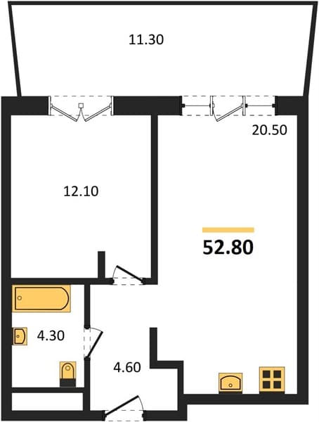 1-Bedroom Apartment with Terrace in Anapa