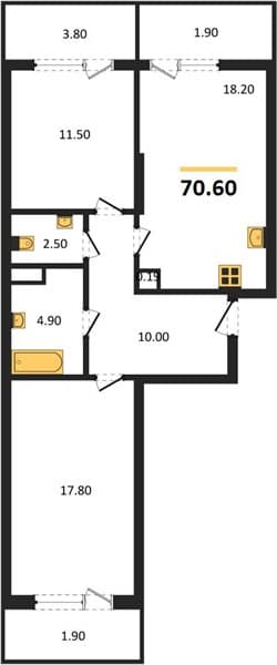 2-Bedroom Apartment in Khozyain Morey, Supsekh
