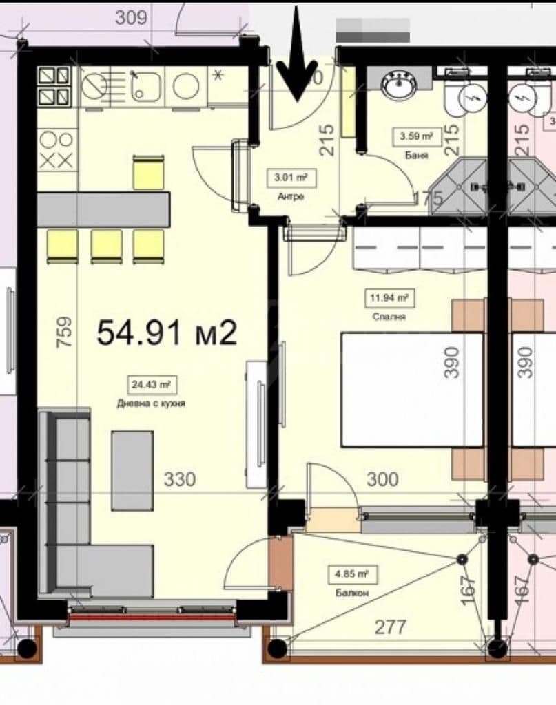 Апартаменты в Варне, Болгария, 60.04 м²