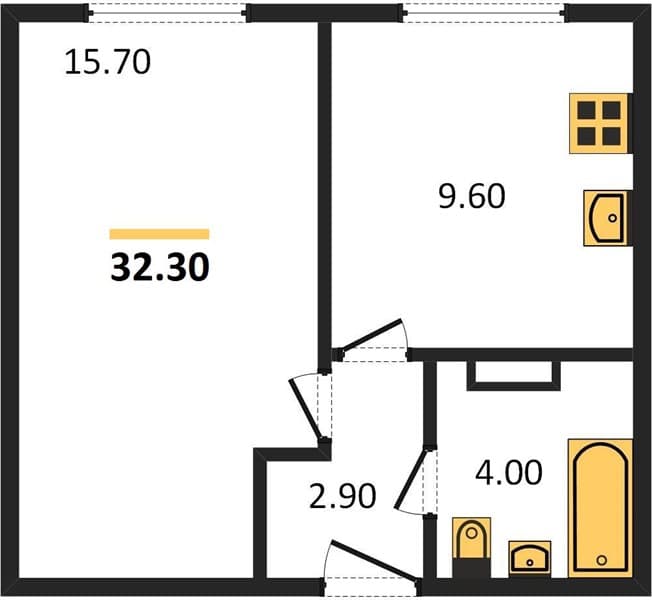 1-Bedroom Apartment in Myata, Tsemdolina, Sochi