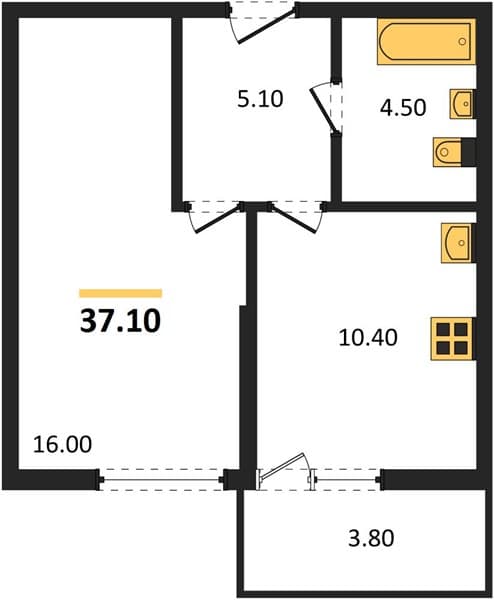 1-Bedroom Apartment in Lestoria, Sochi