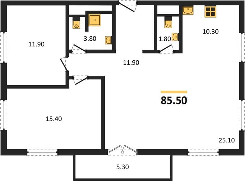 1-Bedroom Apartment in LeePrime Residence Polyana Sochi, Esto-Sadok