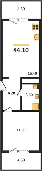 1-Bedroom Apartment in Neskuchny Sad, Sochi