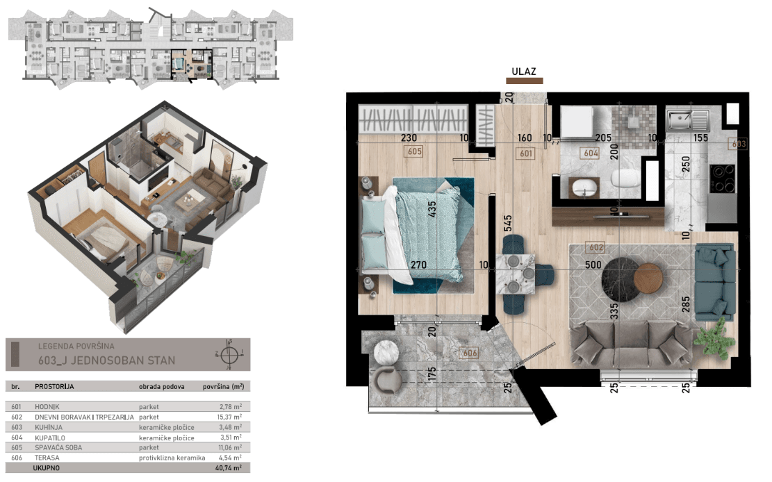 Квартира в Баре, Черногория, 41 м²