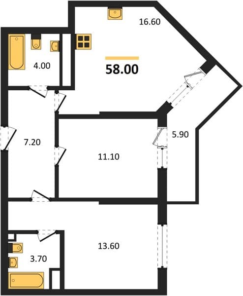 1-Bedroom Apartment in Oblaka-3, Novorossiysk