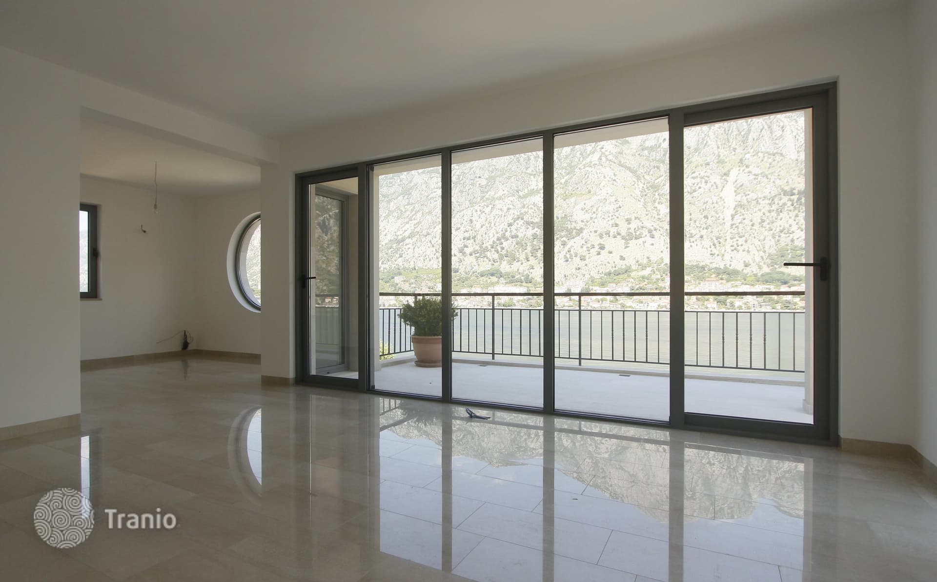 Modern House with Garage and Sea Views 35 m from the Beach in Muo, Kotor