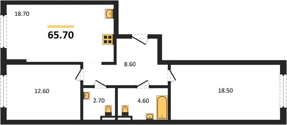 1-Bedroom Apartment with Sea View in Novorossiysk