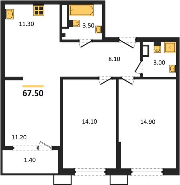 1-Bedroom Apartment in Porto-Novo, Tsemdolina, Novorossiysk