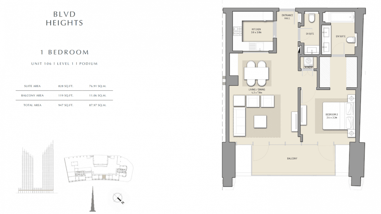 Квартира в Дубае, ОАЭ, 87.98 м², фото 5
