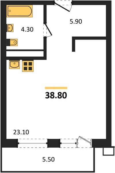 Studio Apartment in Gostinichnyy Kompleks More Tut, Golubitskaya