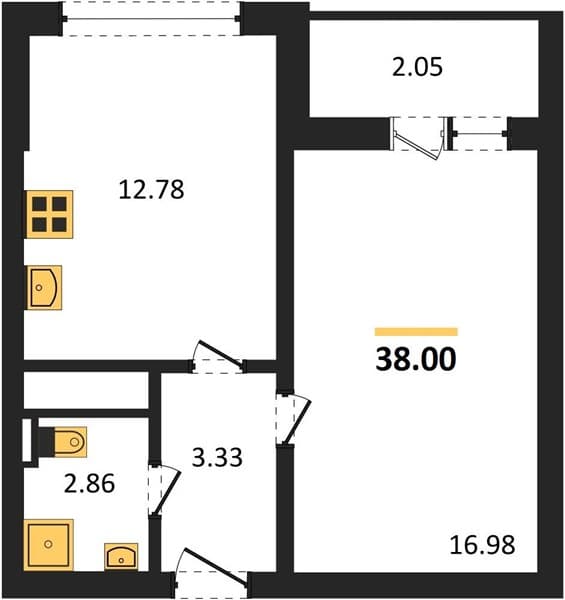 1-Bedroom Apartment in Oxygen Residential Complex, Sochi