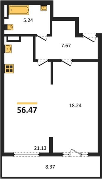 1-Bedroom Apartment in Svetsky Les, Sochi