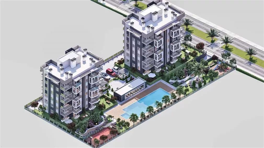 Апартаменты в Анталии, Турция, 55 м²
