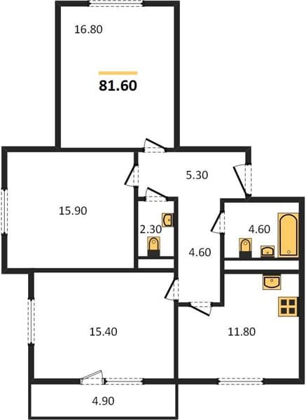 3-Bedroom Apartment in Mountain Quarter, Sochi