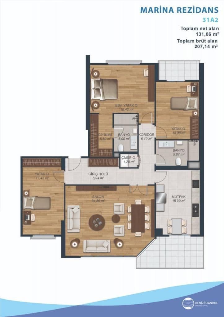 Апартаменты в Стамбуле, Турция, 207.31 м², фото 5
