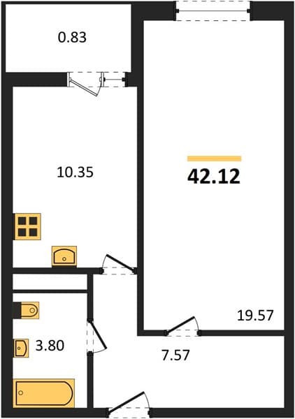 1-Bedroom Apartment in Centralny Complex, Anapa