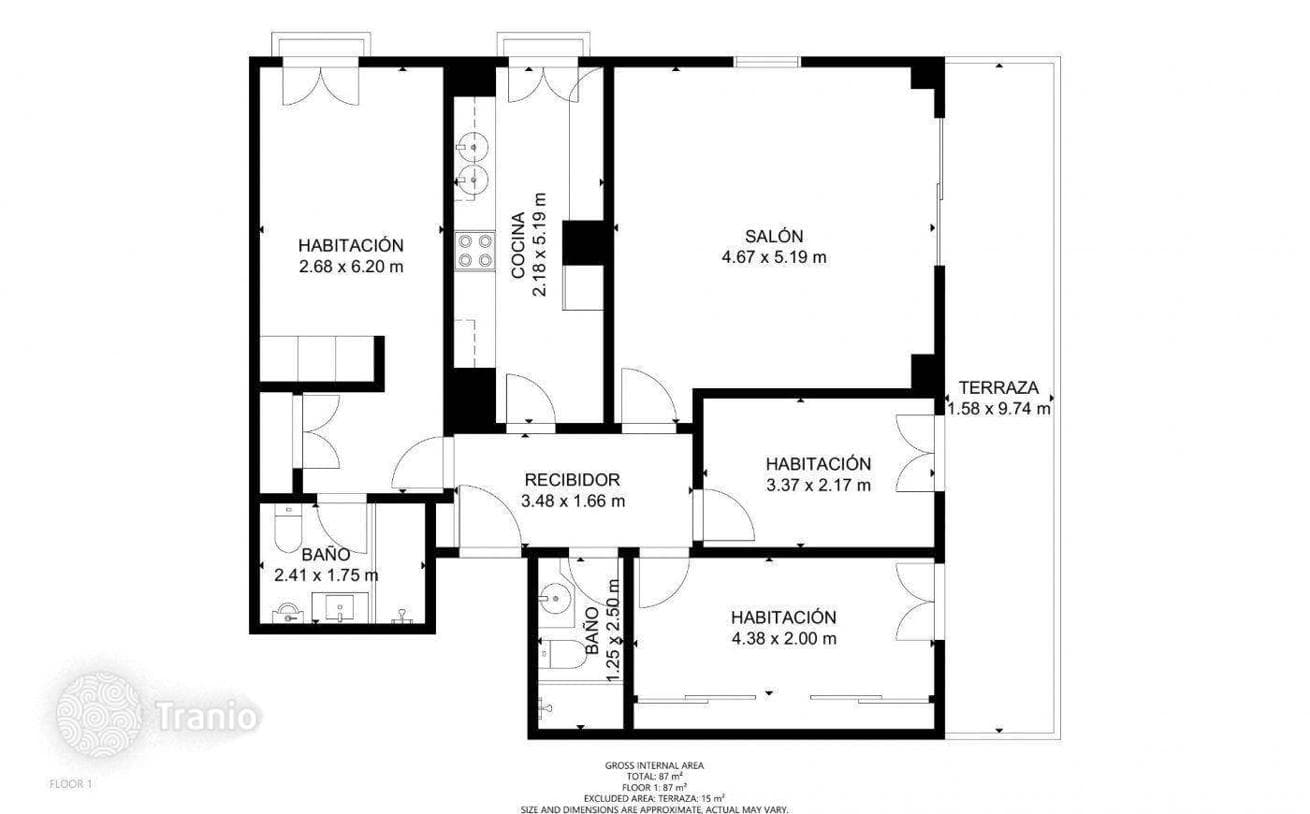 Квартира 92 м² в Побленоу, Испания