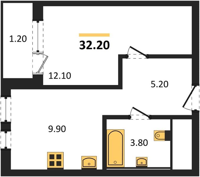 Studio Apartment with Black Sea View in Novorossiysk
