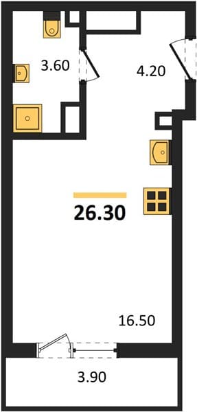 Studio Apartment in Oblaka-3, Novorossiysk