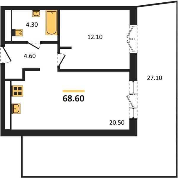 1-Bedroom Apartment in Hotel Complex Morello, Anapa