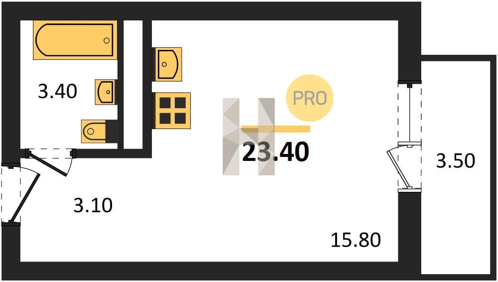 Studio Apartment in Oblaka-3, Novorossiysk