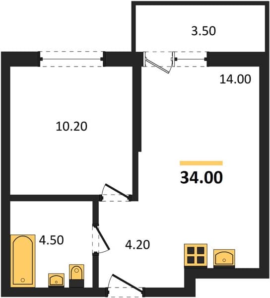1-Bedroom Apartment in Lestoriya, Sochi