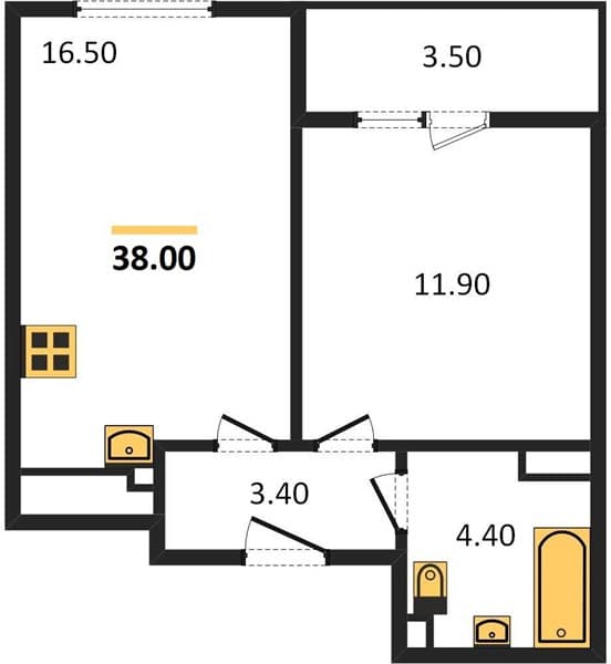 1-Bedroom Apartment on the 19th Floor in Oblaka-2, Novorossiysk