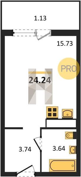 Studio Apartment in Centralny (Gamma) Residential Complex, Anapa