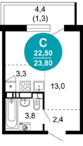 Studio Apartment in Lestoriya, Sochi