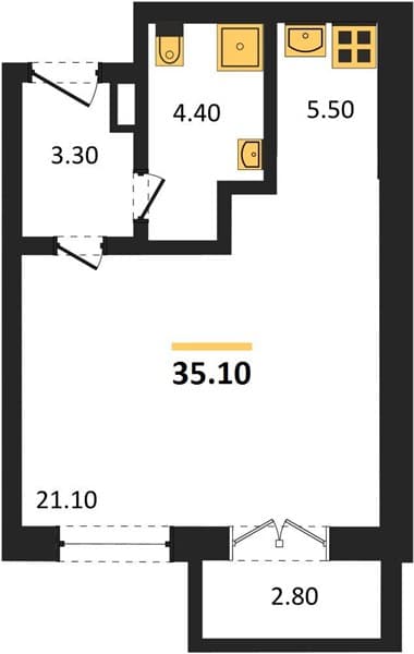 Studio Apartment in Letny Complex, Sochi
