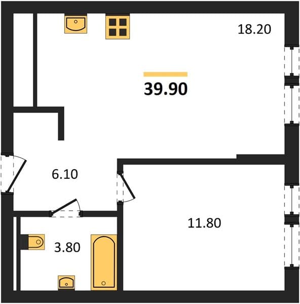 1-Bedroom Apartment in Barsa, Novorossiysk