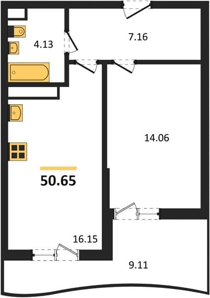 1-Bedroom Apartment with Pool Access in Marine Garden Sochi, Sochi
