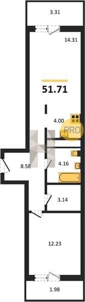 1-Bedroom Apartment with City View in Bytkha, Sochi