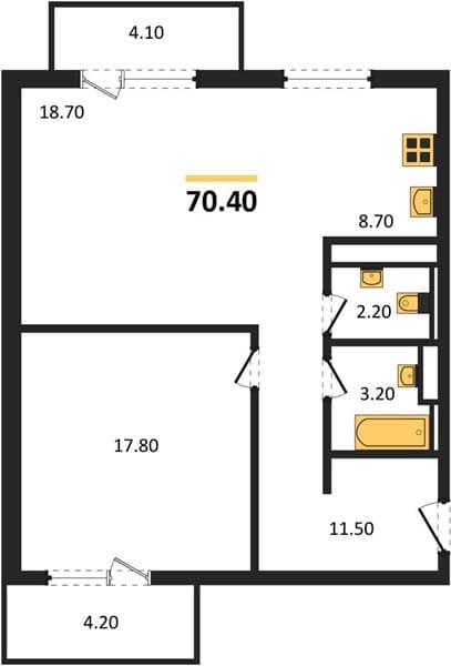 1-Bedroom Apartment in LeePrime Residence Polyana Sochi, Esto-Sadok