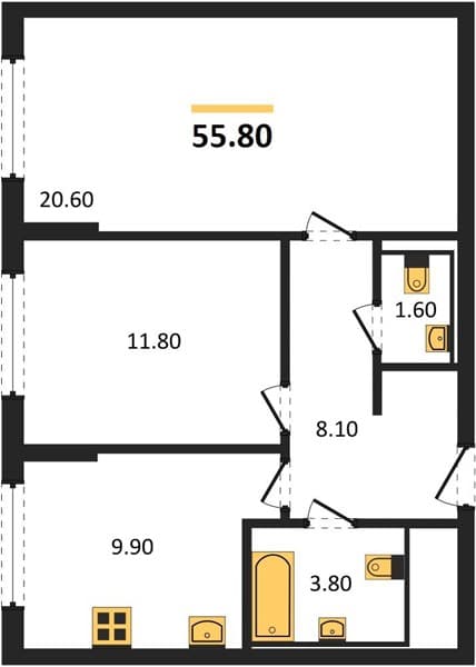 1-Bedroom Apartment with Sea View in Novorossiysk