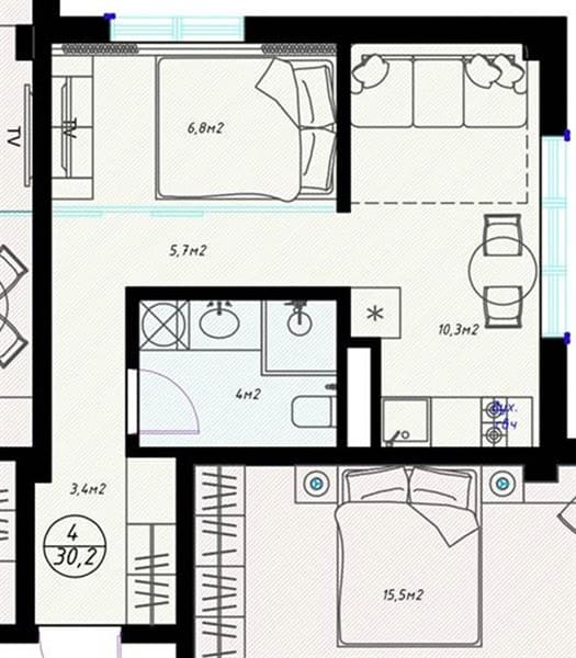 Studio Apartment in Olivia, Sochi