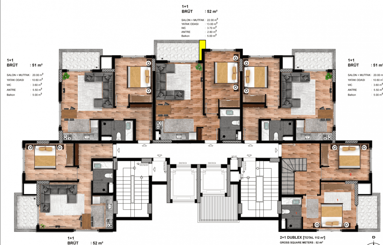 Квартира в Алании, Турция, 52 м², фото 5