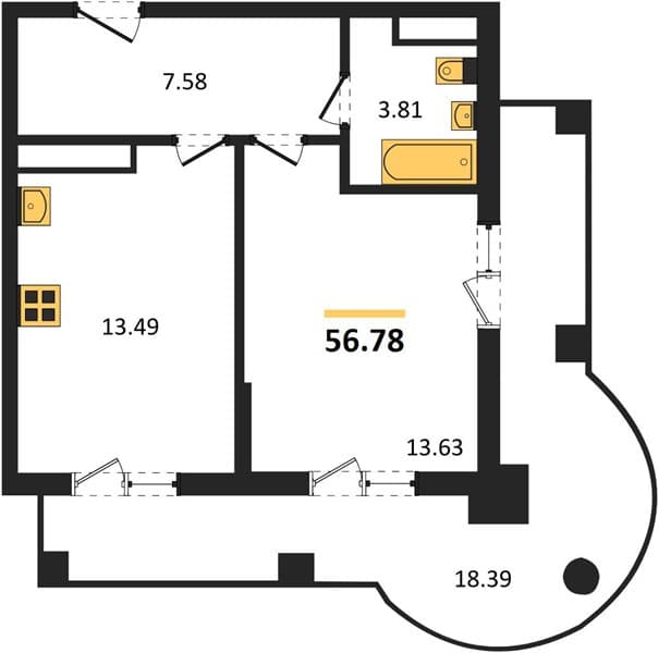 1-Bedroom Apartment with Thermal Zones in Marine Garden Sochi, Sochi