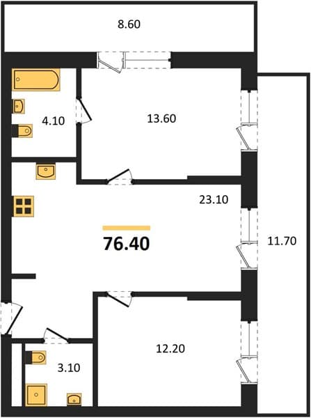 2-Bedroom Apartment with Mountain and Sea Views in Sochi