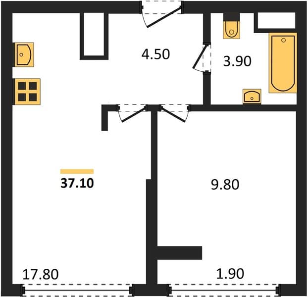 1-Bedroom Apartment with City and Mountain Views in Sochi