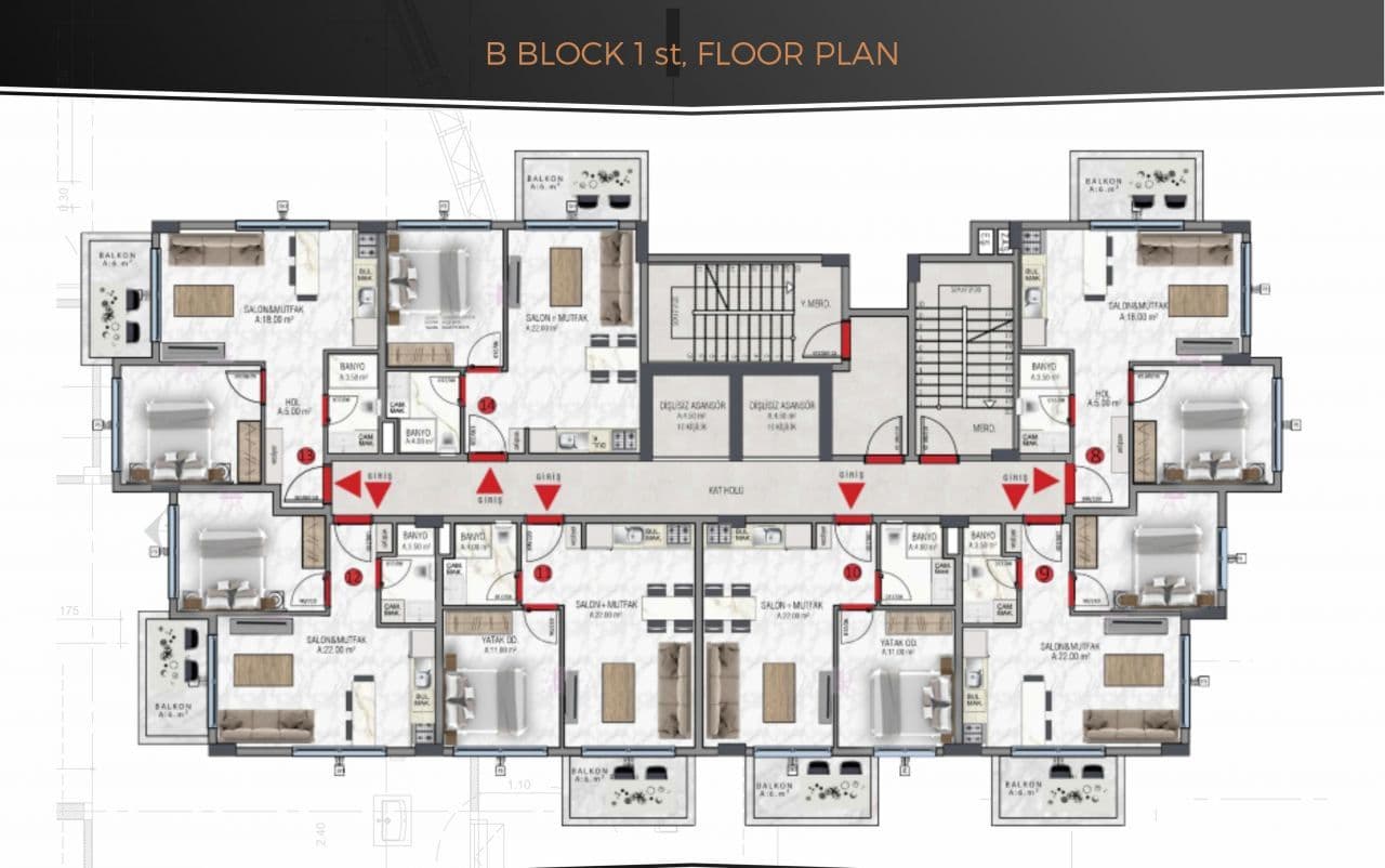 Квартира в Авсалларе, Турция, 64 м², фото 5